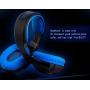 Gaming Headset with Mic Volume Control LED Light, Yanni Sades SA806 3.5mm Wired Computer Over Ear Stereo Headphones for PC MAC Notebook Desktop Gamers Smart Phones Mobiles(Black Blue)