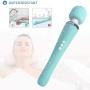 Cordless Wand Massager - Therapeutic Personal Massager - 8 Speeds 20 Vibrating Patterns - USB Rechargeable - Handheld Cordless and Powerful - Wand Massager for Muscle Aches - Sports Recovery-Turquoise