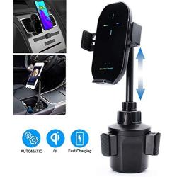Wireless Car Charger Cup Holder Mount,Mefetop 10W Qi Fast Charging Auto Clamping Car Cup Holder Air Vent Mount for iPhone, Samsung Galaxy, Huawei, LG, Smartphones