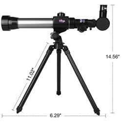 GGIENRUI Kids Telescope Educational Science Toy Telescope for Kids Beginners Astronomy Telescope with Tripod 20X 30X 40X Magnification Eyepieces