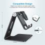 OMOTON Apple Watch Stand, Adjustable Cell Phone Stand, 2 in 1 Universal Apple Watch Charging Dock for Apple Watch Series 5/4/3/2/1 and iPhone SE/11/11 Pro/11 Pro Max/XR/Xs/Xs Max,Black