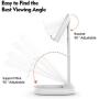 Adjustable Cell Phone Stand,licheers Foldable Cell Phone Stand for Desk,Portable Cell Phone Holder&Tablet Stand,Compatible with iPhone/iPad Mini/Kindle/Mobile Phone and More 4-9.7” Devices (White)