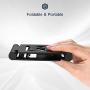 ProCase Foldable Cell Phone Stand Tablet Stand, Desktop Universal Portable Rotatable Metal Stand Holder for iPhone, iPad, Kindle, Nintendo Switch, Smartphone and Tablet up to 13" -Black