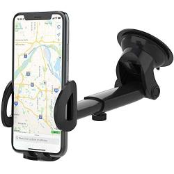 bokilino Universal Car Phone Holder for Car Dashboard Windshield Air Vent Long Arm Strong Suction Cell Phone Car Mount Fit with iPhone 11 Pro/Xs/Xs Max/8/8Plus,Samsung,Huawei,LG and More(Black)