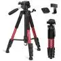 Joilcan 66” Lightweight Camera/Phone Tripod, Aluminum Travel Portable SLR Camera Tripod with Mobile Phone Mount and 2 Quick Release Plate&Carrying Case (Red) Joilcan 66” Lightweight Camera/Phone Tripod, Aluminum Travel Portable SLR Camera Tripod with Mobile Phone Mount and 2 Quick Release Plate&Carrying Case (Red)