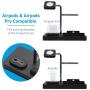 Macally Airpod iPhone and Watch Charging Station - Cable Management for Your Nightstand or Desk - Compatible with All iPhone iWatch & Airpod Series Using OEM Cables - 3 in 1 iPhone Charging Station
