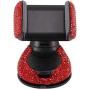 Radish Stars Adjustable Strong Sticky Dashboard Car Phone Mount Crystal Rhinestone Phone Holder for Car Red