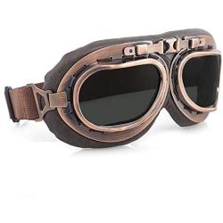 Evomosa Motorcycle Goggles Vintage Cosplay Goggles Pilot Style Cruiser Scooter Outdoor Goggles Bike Eyewear