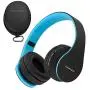 PowerLocus Wireless Bluetooth Over-Ear Stereo Foldable Headphones, Wired Headsets with Built-in Microphone for iPhone, Samsung, LG, iPad (Black/Blue)