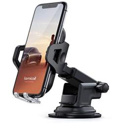 Dashboard Car Phone Holder Mount - Lamicall Dash & Windshield Suction Phone Mount Stand for Car with Extendable Arm, Universal Compatible with iPhone 11 Pro Xs Max XR X 8 7 6 Plus, 4-6.5 Smartphones