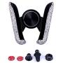 Siyibb Crystal Universal Car Phone Holder Gravity Car Air Vent Mobile Phone Mount - White