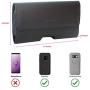 Reiko Mobile Vogue Premium Eco-Friendly Leather Phone Pouch Belt Clip Holster Compatible with iPhone/Galaxy/Stylo/Android Phone with Protective Case on (Black-MV500, 5.8 x 3.2 x 0.7 in)