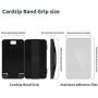 Sinjimoru Cell Phone Card Holder Wallet Case for Back of Phone, Secure Silicone Phone Stand Card Zip Band Grip, Black with Black Band