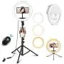 PEHESHE Ring Selfie LED Light 10" with 63" Tripod Stand Selfie Light with Phone Holder Ring Dimmable Circle Light for Live Stream/Tiktok/YouTube/Makeup/Photography/Video PEHESHE Ring Selfie LED Light 10" with 63" Tripod Stand Selfie Light with Phone Holder Ring Dimmable Circle Light for Live Stream/Tiktok/YouTube/Makeup/Photography/Video