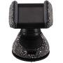 Radish Stars Adjustable Strong Sticky Dashboard Car Phone Mount Crystal Rhinestone Phone Holder for Car Black