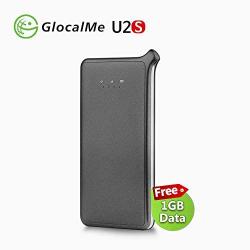 GlocalMe U2S 4G LTE High Speed Network Mobile Hotspot, Worldwide WiFi Portable Hotspot with 1GB Global Initial Data, No SIM Card Roaming Charges Travel Pocket WiFi Hotspot MIFI (Gray) Upgraded Version