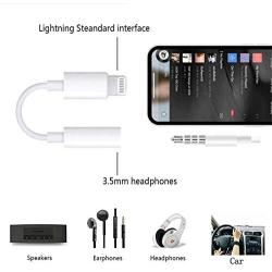 [Apple MFi Certified] Apple Lightning to 3.5 mm Earbuds/Headphones/Earphones Jack Adapter Cord Dongle Aux Cable Converter Accessories Compatible with iPhone 11/Xs/XR/X/8,7/8,7 Plus/ipad-IOS13-2 Pack