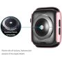 baozai Compatible with Apple Watch 38mm Case with Built-in Tempered Glass Screen Protector, Full Coverage Hard iWatch Case for Series 3/2/1 (Rose Pink, 38mm Series 3/2/1)