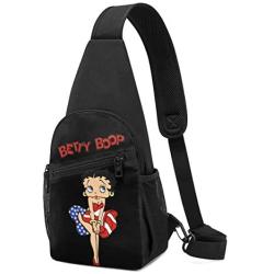 Betty Boop Sling Bag Leather Chest Bag Shoulder Backpack Cross Body Travel