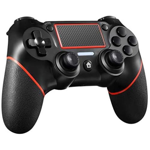 PS4 Controller ORDA Wireless Gamepad for Playstation 4/Pro/Slim/PC and Laptop with Motion Motors and Audio Function, Mini LED Indicator, USB Cable and Anti-Slip - Red