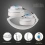 Bluetooth Headphones, Riwbox XBT-880 Wireless Bluetooth Headphones Over Ear with Microphone and Volume Control Wireless and Wired Foldable Headset for iPhone/iPad/PC/Cell Phones/TV (White&Blue)