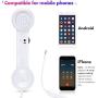 Cell Phone Handset, Retro Telephone Handset 3.5 mm Wired Anti Radiation Noise Reduction Receivers for iPhone, Android Mobile Phones, Smartphone (White)