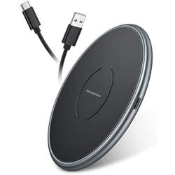 [Upgraded] ESR Wireless Charger, Metal Frame Ultra-Thin Fast Charging Pad, 7.5W for iPhone SE/11/11 Pro/11 Pro Max, 10W Fast Charging for Galaxy S20/S20 Ultra/Note10, Pixel 3/4, Black
