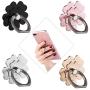 Phone Ring Stand Finger Holder Grip Rings 360° Rotation Cell Phone Kickstand Compatible with Samsung Galaxy iPhone LG HTC Google Nexus Tablet Smartphone (4 Pack Flower)