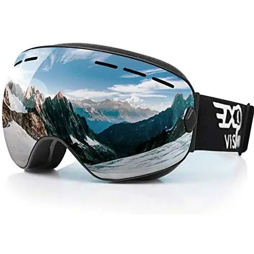 EXP VISION Snowboard Ski Goggles for Men Women and Youth, Over Glasses Skiing Snowboard Goggles with Anti Fog and UV400 Protection Dual Lenses Snow Goggles EXP VISION Snowboard Ski Goggles for Men Women and Youth, Over Glasses Skiing Snowboard Goggles with Anti Fog and UV400 Protection Dual Lenses Snow Goggles