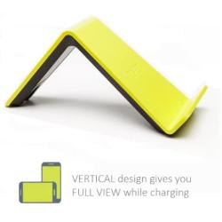 TYLT VU Qi Wireless Phone Charging Pad (Yellow, 3 Coil) Tilted Stand & Fast Battery Charger Station for Compatible iPhone, Samsung, Google, Android & Qi-Enabled Cell Phones