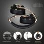 Bluetooth Headphones, Riwbox XBT-880 Wireless Bluetooth Headphones Over Ear with Microphone and Volume Control Wireless and Wired Foldable Headset for iPhone/iPad/PC/Cell Phones/TV (Black&Gold)