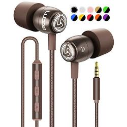 LUDOS Clamor Wired Earbuds in Ear Headphones with Microphone, Earphones with Mic and Volume Control, Memory Foam, Reinforced Cable, Bass Compatible with iPhone, Apple, iPad, Computer, Laptop, PC