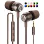 LUDOS Clamor Wired Earbuds in Ear Headphones with Microphone, Earphones with Mic and Volume Control, Memory Foam, Reinforced Cable, Bass Compatible with iPhone, Apple, iPad, Computer, Laptop, PC