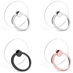 Cell Phone Ring Holder, Transparent Phone Ring Holder 360°Rotation Finger Ring Stand Phone Ring Grip Compatible with Almost All Phones/Phone Cases (Round)