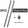 2PCS Stylo 6 Pen Touch Stylus Pen Replacement Part for LG Stylo 6 Stylus 6 Q730AM/VS/MS/PS/CS/MA LCD Touch Pen Stylus Pen + Eject Pin (White Phone Pen)