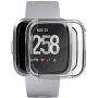 3 Packs Screen Protector Compatible Fitbit Versa Lite Edition, GHIJKL Ultra Slim Soft Full Cover Case for Fitbit Versa Lite Edition, Crystal Clear, Black, Silver