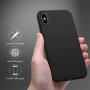 OTOFLY for iPhone X Case, [Silky and Soft Touch Series] Premium Soft Silicone Rubber Full-Body Protective Bumper Case Compatible with Apple iPhone X(ONLY) - Black