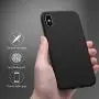 OTOFLY for iPhone X Case, [Silky and Soft Touch Series] Premium Soft Silicone Rubber Full-Body Protective Bumper Case Compatible with Apple iPhone X(ONLY) - Black