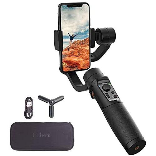 Hohem iSteady Mobile Plus 3-Axis Smartphone Gimbal, Trigger Button, 280g Payload, Hohem Gimbal App, Upgraded Balancing Arm Design Supported Bigger Mobile Phone, W/ PERGEAR Storge Bag