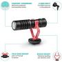 Movo Desk Ring Light with Stand and Phone Holder with VXR10 Video Microphone Compatible with iPhone, Android Smartphones - Smartphone Video Recording Kit Perfect for Vlogging and YouTube Equipment