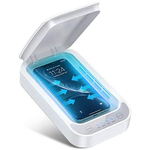 Cell Phone Cleaner Box, 3 in 1 Portable Phone Cleaner Light Box Smart Phone Screen Cleaner Wireless Charger with Aromatherapy Function for iOS Android Mobile Phone, Toothbrush, Jewelry, Watch