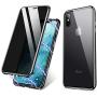 iPhone 7 Plus Case,iPhone 8 Plus Case, ZHIKE Anti-Peep Magnetic Adsorption Case Front and Back Tempered Glass Full Screen Coverage One-Piece Design Flip Privacy Cover (Anti Spy-Clear Black)