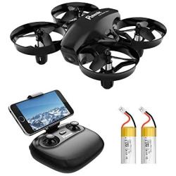 Potensic A20W Mini Drone with Camera for Kids, RC Portable Quadcopter 2.4G 6 Axis - Altitude Hold, Headless, Remote Control, Route Settiing, Real Time FPV, 2 Batteries