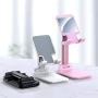 Cell Phone Stand, Jiduo Phone Holder Adjustable Height Smart Phone Accessories Compatible with Ipad Tablet for Desk Bedside Office Foldable (Pink)