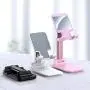 Cell Phone Stand, Jiduo Phone Holder Adjustable Height Smart Phone Accessories Compatible with Ipad Tablet for Desk Bedside Office Foldable (Pink) Cell Phone Stand, Jiduo Phone Holder Adjustable Height Smart Phone Accessories Compatible with Ipad Tablet for Desk Bedside Office Foldable (Pink)