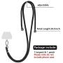 SS Phone Lanyard, Cell Phone Lanyard with Adjustable Detachable Neckstrap and Phone tether, Phone Strap Compatible with All Smartphones-Black