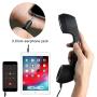 CM Vintage Retro Telephone Handset Cell Phone Receiver MIC Microphone for Cellphone Smartphone, 3.5 mm Socket (Black)