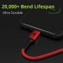 BrexLink USB C Fast Charging Cable(3A), USB C to USB A Charger (6.6ft/2 Pack), Nylon Braided Fast Charging Cord for Samsung Galaxy S10 S9 S8 Note 9, Pixel, LG V30 G6, Nintendo Switch(Red)
