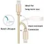 RoFI Compatible Phone Cable, [2Pack] 2FT Nylon Braided Fast Charging USB Cord Replcement for Phone X 8 8 Plus 7 7 Plus 6s 6s Plus 6 6 Plus 5 5S 5C SE Pad Air Mini and More (2 Pack Gold, 2 FT)