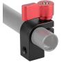 CAMVATE 15mm Single Rod Clamp with Two 1/4"-20 Screw Hole for Camera DSLR Rail System(Red, 2 Pieses)